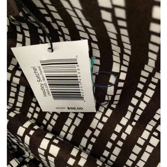 Vera Bradley Rain Forest Hadley Satchel Signature Cotton Multicolor Zip Bag New - Picture 10 of 11